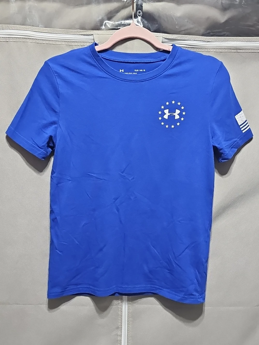 Under Armour Royal Blue Short Sleeve Performance Tee with Flag Detail